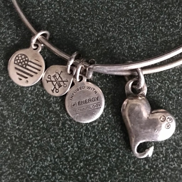Alex and Ani Expandable Wire Bracelet Heart Charm - Picture 12 of 12